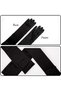 Long Satin Bridal Wedding Gloves For Women Long Prom Party Gloves Black - 2