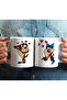 Tasmanian Devil Valentine's Gift Cartoon Printed Two Pieces Porcelain Mug Cup