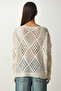 Women's Ecru Openwork Knitwear Sweater EW00006 - 7