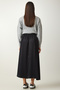 Women's Black Asymmetrical Formed Satin Surface Skirt UB00218 - 6