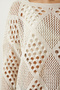 Women's Ecru Openwork Knitwear Sweater EW00006 - 6