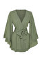 Haki Dokuma Plaj Mini Kuşaklı Kimono&Kaftan TBESS21KM0002 - 6