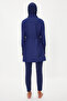 Navy Blue Fully Covered Performance Knitted Lycra 4-Piece Swimsuit Set TCTSS23CF00000 - 5