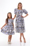 Vintage Blue Mother and Daughter Combination with Rose Pattern (Single Price)