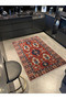 Orange Blue Themed Ethnic Floral Traditional Motif Patterned Vintage Decorative Carpet 2666 - 2