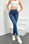 Blue Washing Effect Skinny Leg Jeans