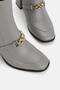 Women's Gray Genuine Leather Size 35-41 Heeled Chain Boots & Booties - 2