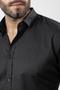 Men's Long Sleeve Shirt Slimfit Lycra Fabric Pa-179 Black Color - 5