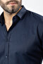 Men's Long Sleeve Shirt Slimfit Lycra Fabric Pa-179 Navy Blue Color - 5