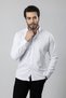 POLO AIR MEN'S LONG SLEEVE SHIRT SLIMFIT LYCRA FABRIC PA-179 WHITE COLOR - 3