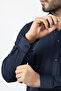 Men's Long Sleeve Shirt Slimfit Lycra Fabric Pa-179 Navy Blue Color - 7
