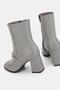 Women's Gray Genuine Leather Size 35-41 Heeled Chain Boots & Booties - 4