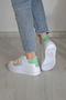 White Velcro Thick Sole Women's Sneaker - 4