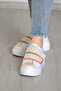 White Velcro Thick Sole Women's Sneaker - 6