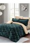 King Size Double Duvet Cover Set 100% Cotton Satin Gold Line 220X240Cm