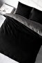 King Size Deluxe Double-Sided Cotton Ranforce Double Duvet Cover Set Black Gray 220X240Cm