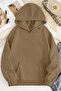 Unisex 2ip Brushed Inside Beige Oversized Sweatshirt