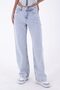 Comfortable Women's Jeans with Wide Legs and High Waisted Pockets Relaxed Jeans Ice Blue Denim - 2