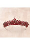 Leaf Model Bride Princess Crown, Bride Queen Crown Burgundy For Wedding Costumes - 5