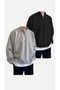 Unisex Plus Size Double Black And Gray Half Zipper Stand Collar Oversize Black Sweatsihrt