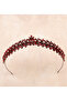 Leaf Model Bride Princess Crown, Bride Queen Crown Burgundy For Wedding Costumes - 2