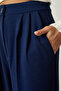 Women's Navy Blue Pleated Palazzo Trousers DW00004 - 5