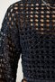 Women's Navy Blue Openwork Sparkling Crop Knitwear Sweater EW00007 - 6