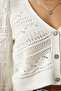 Women's Ecru Stylish Buttoned Openwork Knitwear Cardigan AH00152 - 4