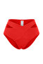 Kırmızı Cut Out Detaylı Hipster Yüksek Bel Bikini Altı TBESS20BA0184 - 6