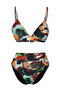 Soyut Desenli Üçgen Kaplı Hipster Yüksek Bel Bikini Takımı TBESS22BT0016 - 6