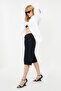 Black High Waist Denim Bermuda Twoss24Sr00023 - 3