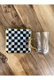 Checkered square model handle tea set - 2