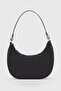 Women's Black Canvas Half Moon Handbag 242 - 4