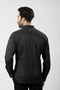 Men's Long Sleeve Shirt Slimfit Lycra Fabric Pa-179 Black Color - 4