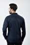 Men's Long Sleeve Shirt Slimfit Lycra Fabric Pa-179 Navy Blue Color - 4
