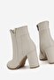 Women's Beige Genuine Leather Size 35-41 Heeled Boots & Booties - 4