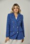 Tweed Blazer Jacket Lined Buttoned Front