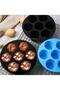Airfryer Silicone Muffin Cake Mold 7 Cavity Cake and Donut Baking Dish Ice Cream Mold Black - 3