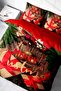 King Size New Year's Eve Merry Christmas Double 3D Duvet Cover Set Cotton Satin Gift 220X240Cm
