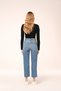 2301 Sunshine Fashion Blue High Waist Short Leg Jeans - 4