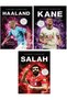 Football Stars of the Field HAALAND - KANE - SALAH (Poster Sticker Football Player Card with Gift)