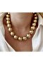 Gold Tirend Ball Necklace
