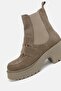 WOMEN'S MINK SUEDE GENUINE LEATHER THICK HEEL CHELSEA BOOTS & BOOTIES - 6