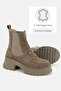 WOMEN'S MINK SUEDE GENUINE LEATHER THICK HEEL CHELSEA BOOTS & BOOTIES - 3