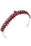 Leaf Model Bride Princess Crown, Bride Queen Crown Burgundy For Wedding Costumes - 3