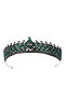 Crystal Jewelled Bridal Wedding Crown, Elegant Princess Crown for Brides, Queen Wedding Crown Green - 6
