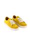 Women's Yellow Genuine Leather Sneakers - 3