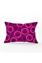 Round Patterned Rectangular Throw Pillow Cover with Purple Background