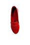Women's Red Genuine Leather Ballerinas - 2