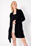 Black Shawl Collar Viscon Cardigan Alc-X4864 - 3